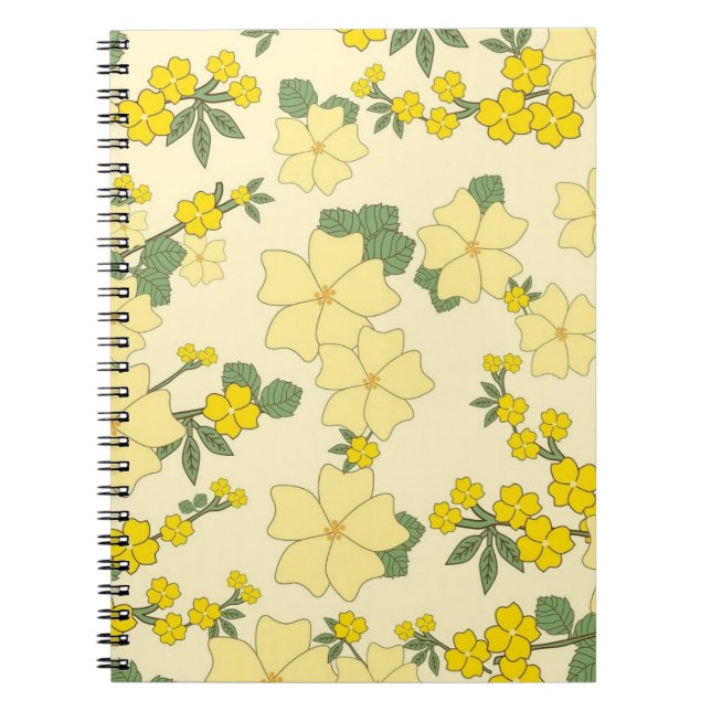 Spring Yellow Floral Pattern Notizblock (Vorderseite)