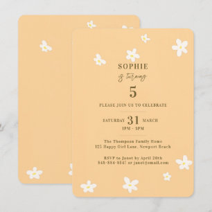 Spring Yellow White Daisies Girl Birthday Party Einladung