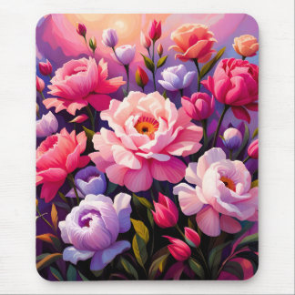 Spring Zen Sunrise Pink Blossom Garden  Mousepad