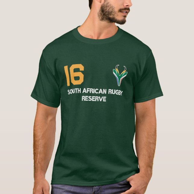 Springbok Face South Africa Flag T-Shirt (Vorderseite)