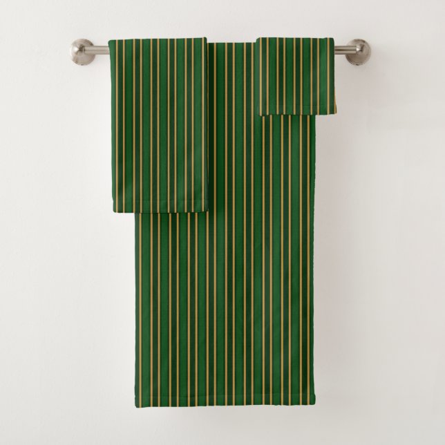 Springbok, grün und goldfarbene Streifen Badhandtuch Set (Insitu)