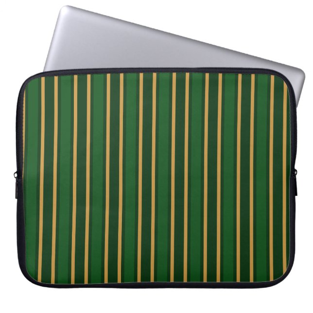 Springbok, grün und goldfarbene Streifen Laptopschutzhülle (Vorderseite)