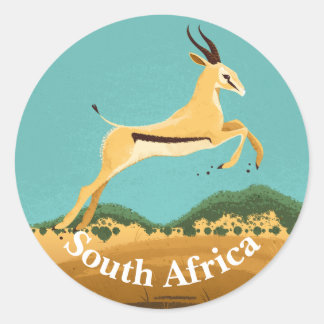 Springbok in Südafrika Runder Aufkleber