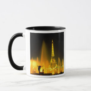 Springbrunnen am weltberühmten Eiffelturm Paris Tasse
