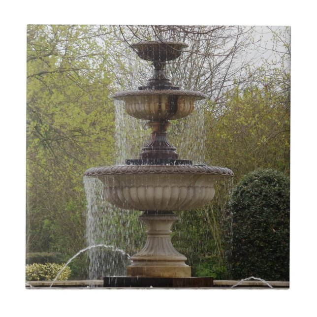 Springbrunnen Kleine (4,25" x 4,25") Keramik Foto  Fliese (Vorderseite)