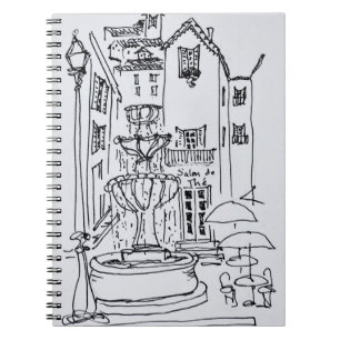 Springbrunnen-Plaza   Grasse, Frankreich Notizblock