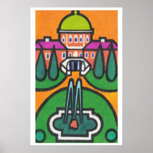 Springbrunnen - Streichholzschachtel Druck - Ästhe Poster