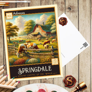 Springdale, Arkansas Carte postale Vintage