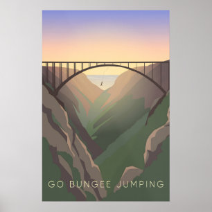Springe mit dem Bungee-Seil Reiseplakat Poster