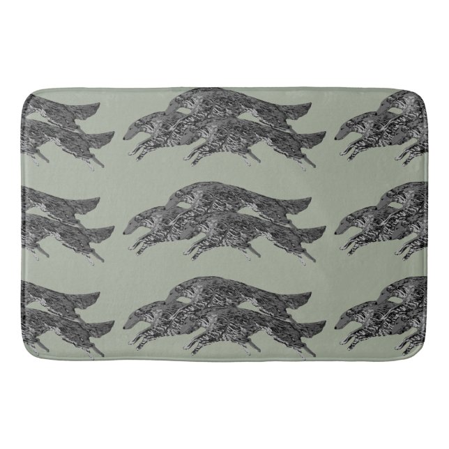 Springen der Borzoi-Badematte Badematte (Vorderseite)