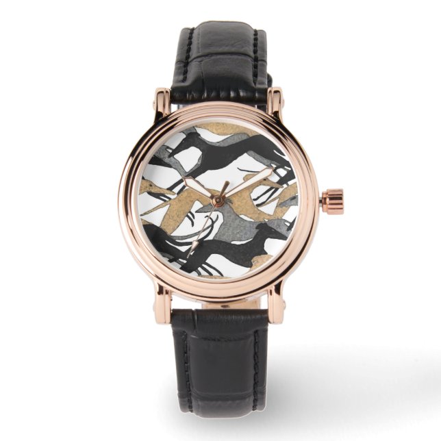 Springen der Jagdhund-Uhr Armbanduhr (Vorderseite)