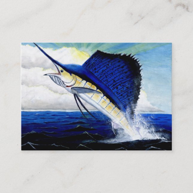 SPRINGEN der SEGELFISCH Visitenkarte-Schablone Visitenkarte (Vorderseite)