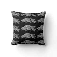 Springen des Borzoi-Wurfs-Kissens