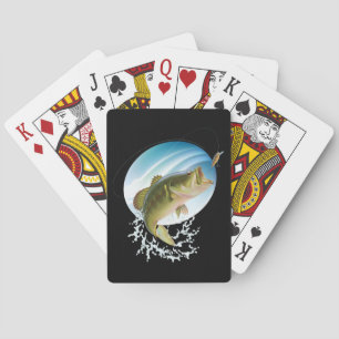 Springen großer Mund-Bass Spielkarten