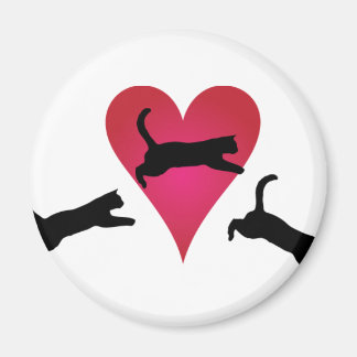 Springen in das Herz Ihrer Katze Magnet