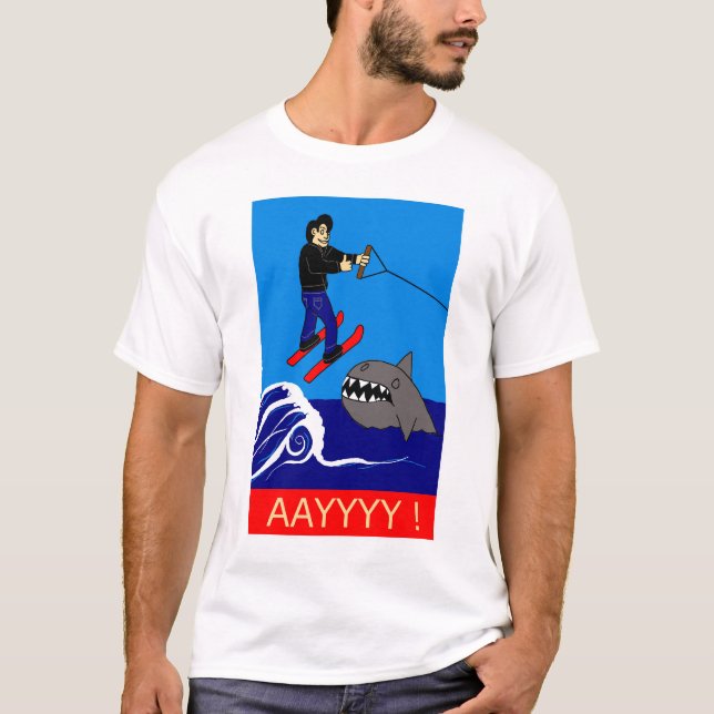 springen Sie den Haifisch T-Shirt (Vorderseite)