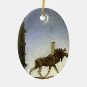 Springen Sie die Elche und die Prinzessin Tuvstarr Keramik Ornament