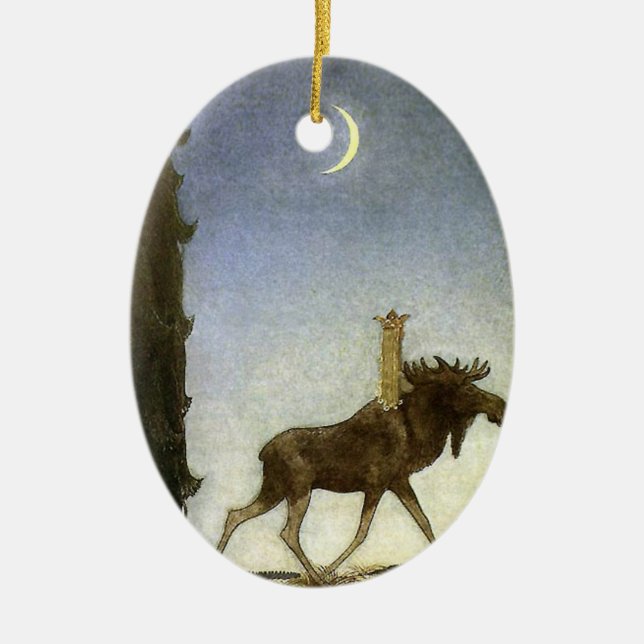 Springen Sie die Elche und die Prinzessin Tuvstarr Keramik Ornament (Vorne)