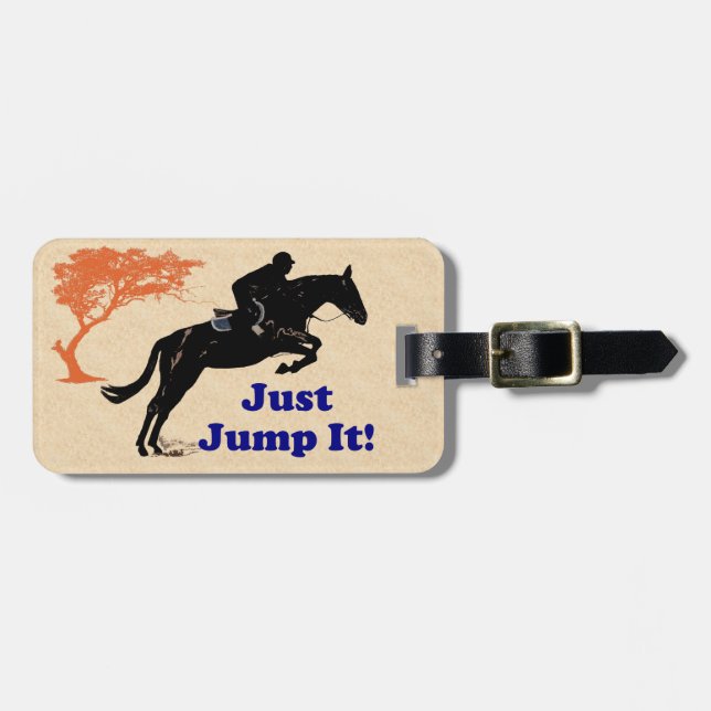 Springen Sie es einfach! Pferd Gepäckanhänger (Vorderseite horizontal)