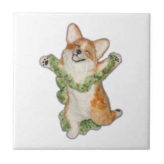 Springen Sie für Freude! Corgi-Fliese Fliese