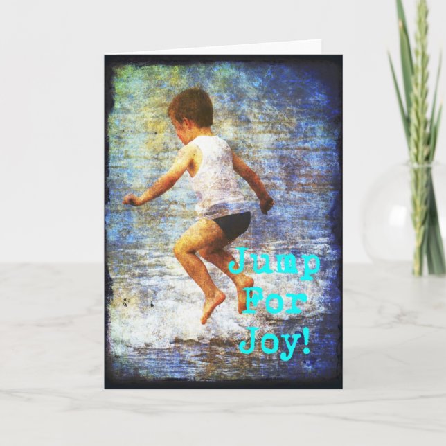 Springen Sie für Freude Karte (Vorderseite)