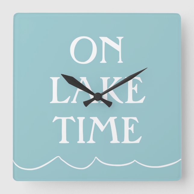 Springen Sie in den See Quadratische Wanduhr (Vorderseite)