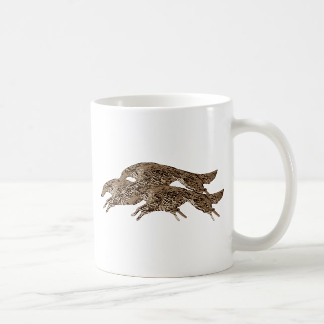 Springen von Borzoi Kaffeetasse (Rechts)