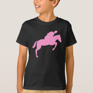 Springen von Pferden - Rosa T-Shirt