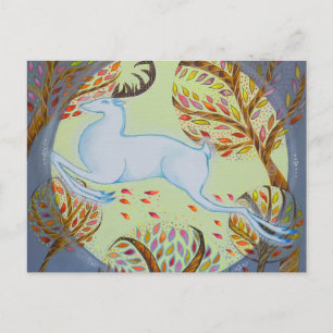 Springen von White Hart. Postkarte