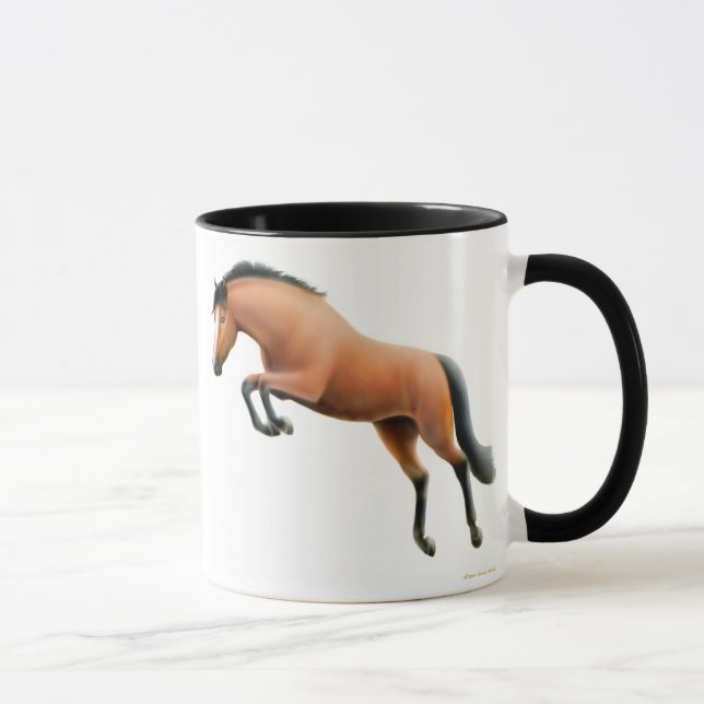 Springende Bucht-Pferdewecker-Tasse Tasse (Rechts)