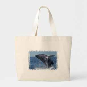 Springende Buckel-Wal-Leinwand-Tasche Jumbo Stoffbeutel