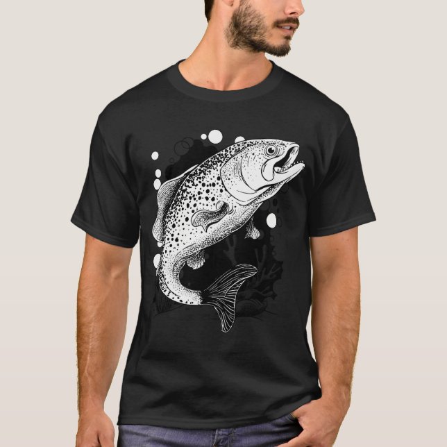Springende Forelle T-Shirt (Vorderseite)