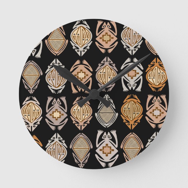 Springende Frösche Runde Wanduhr (Vorderseite)