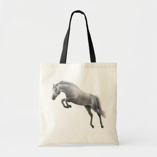 Springende graue Pferdetasche Tragetasche (Vorne)