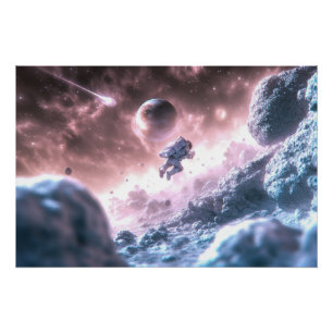 Springender Astronaut Poster
