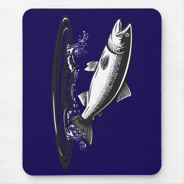 springender atlantischer lachsfisch mousepad (Vorne)
