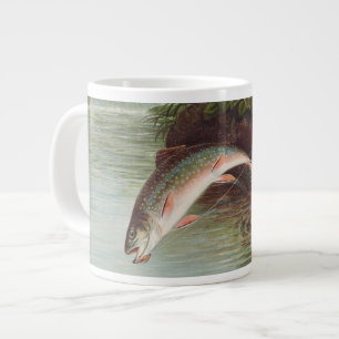Springender Bachforelle von S.A. Kilbourne Vintage Jumbo-Tasse
