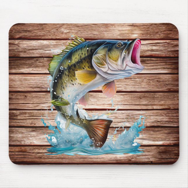 Springender Barsch Gone Fishing Mousepad (Vorne)