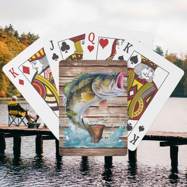 Springender Barsch Gone Fishing Spielkarten (Von Creator hochgeladen)