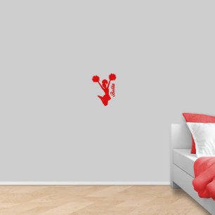 Springender Cheerleader und Name X-Small Wall Deca