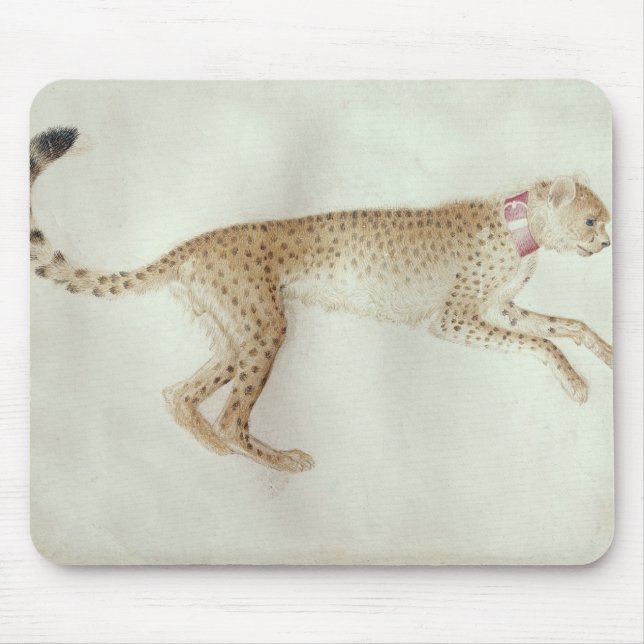 Springender Gepard mit einem roten Kragen Mousepad (Vorne)