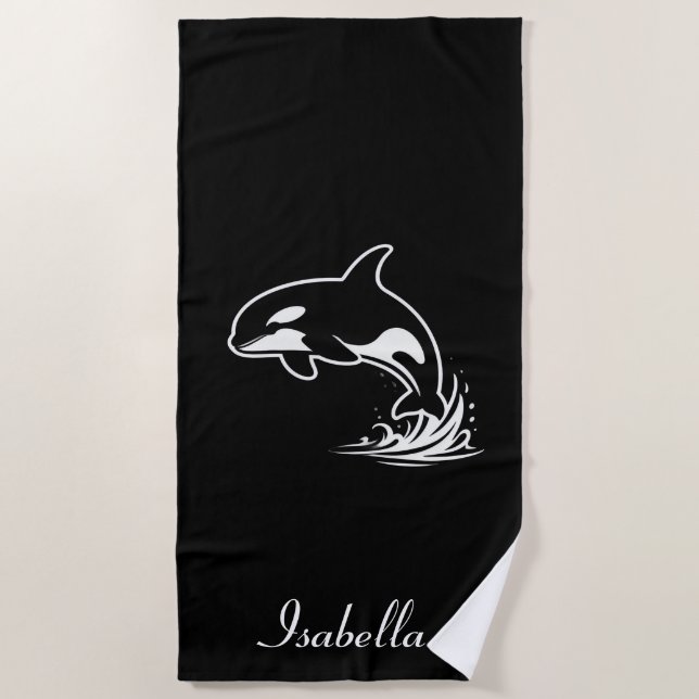 Springender Orca Strandtuch (Vorderseite)