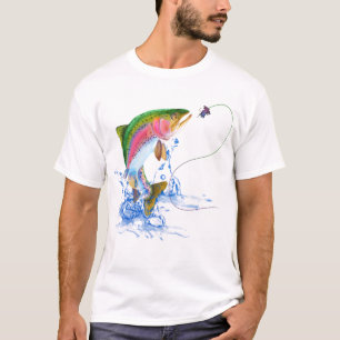 Springender Regenbogenforelle-Fischen-Köder T-Shirt