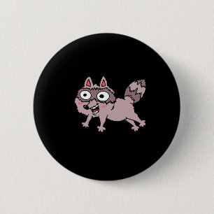 Springender Waschbär-Knopf Button
