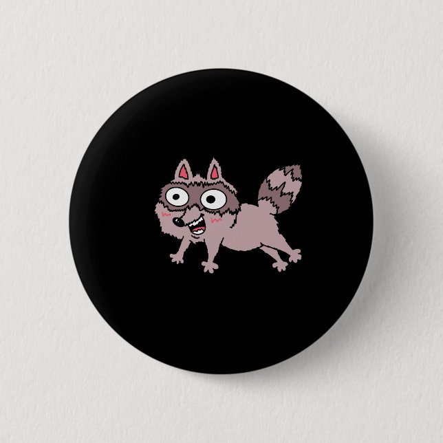 Springender Waschbär-Knopf Button (Vorderseite)