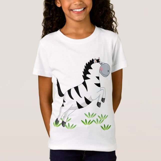 Springender Zebra T-Shirt (Vorderseite)