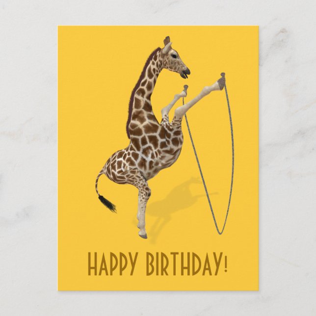 Springendes Giraffe Postkarte (Vorderseite)