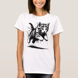 Springendes kleines Kätzchen T-Shirt