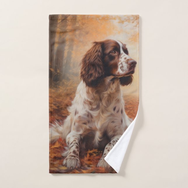 Springer Spaniel à l'automne Feuilles automne Insp (Serviette à main)
