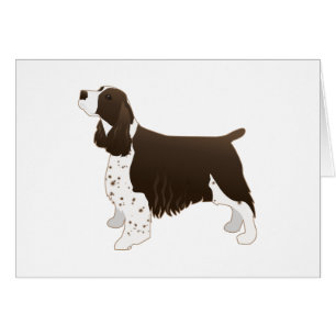 Springer Spaniel Basic Breed Silhouette Brown Card